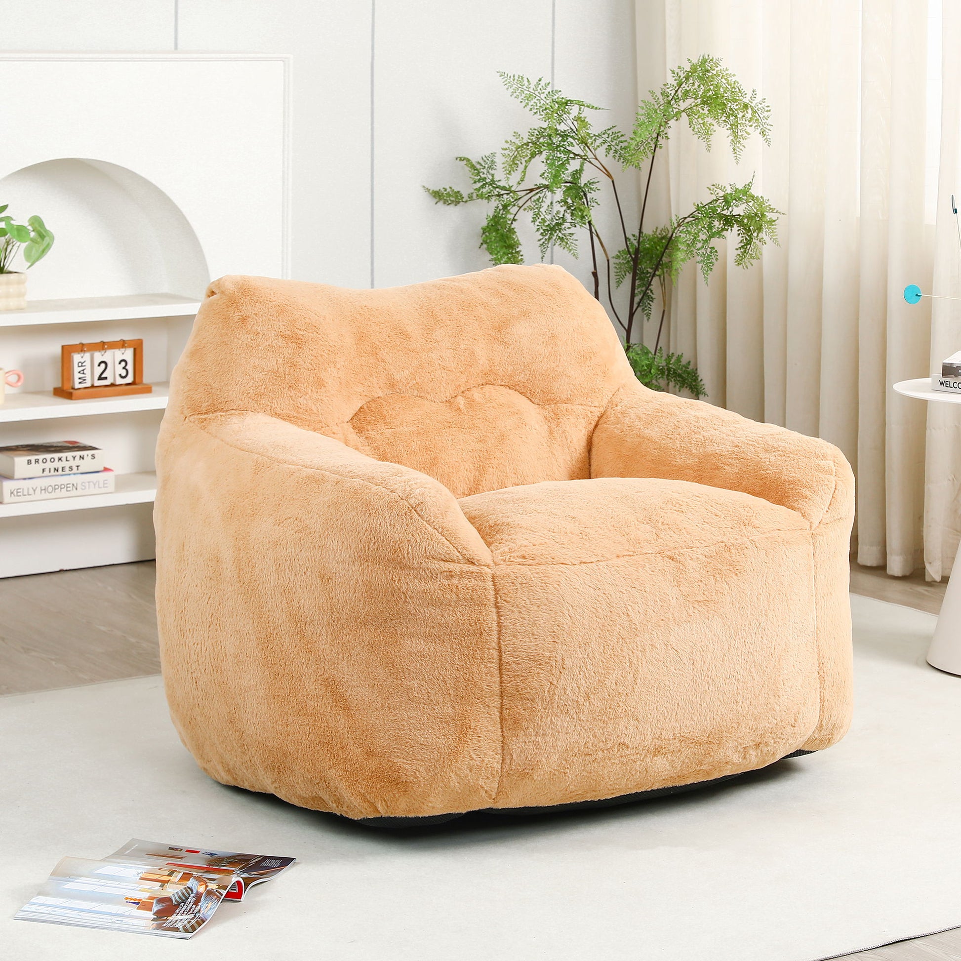 Beanbag Sofa Chair With Armrests Stuffed High Density Foam Home Essentials