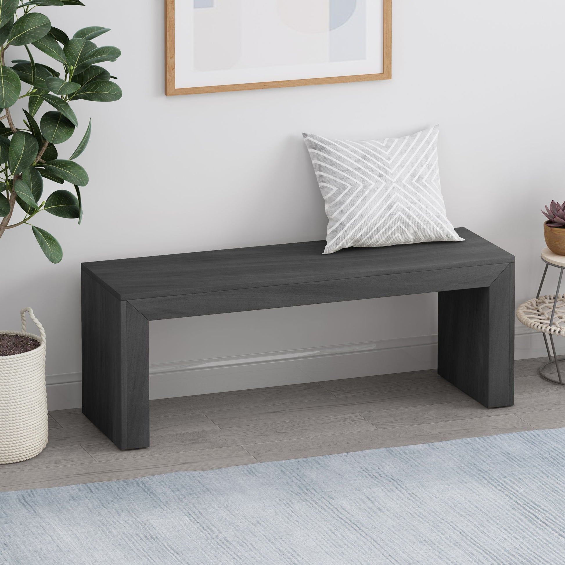 Acacia Wood Dining Bench, Farmhouse Style Noble House