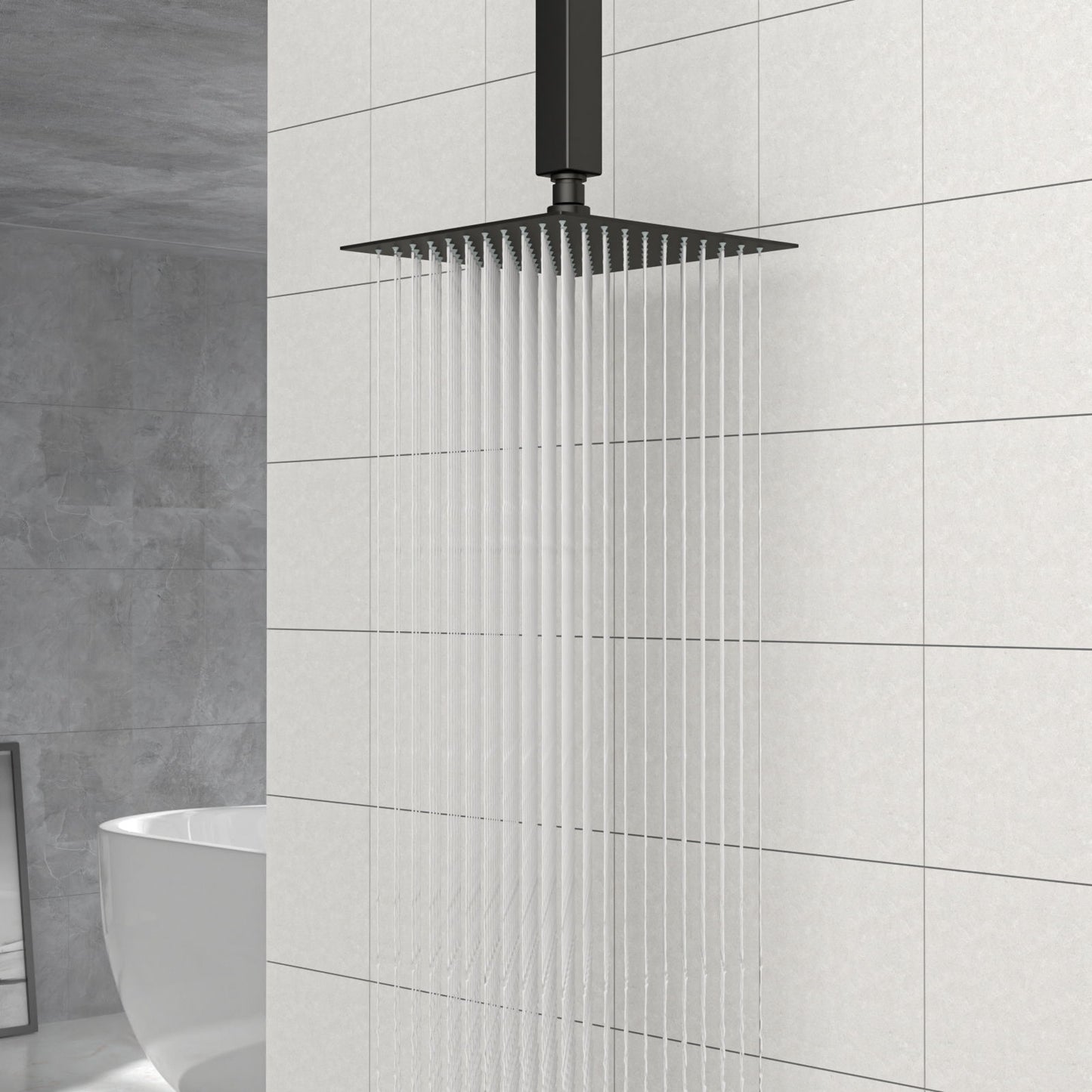8" Square Rain Shower Head, Ceiling / Wall Mount Stainless Steel Bath Fixture Daily Nest