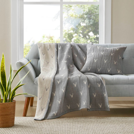 Keystone - Throw/Pillow Set - Gray Woolrich