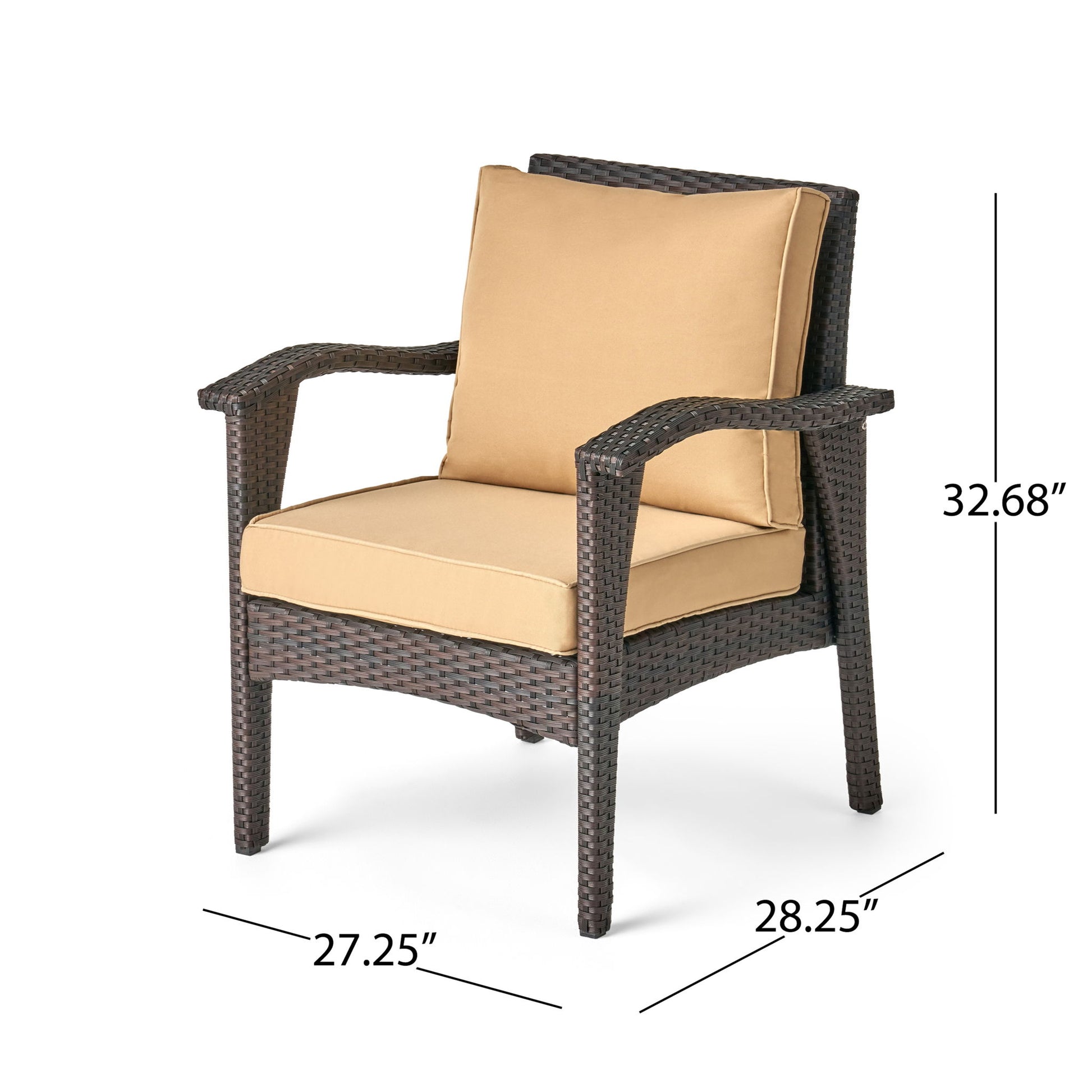 Honolulu - Club Chair (Set of 2) With Weather Resistant Wicker And Cushions - Brown / Tan Noble House