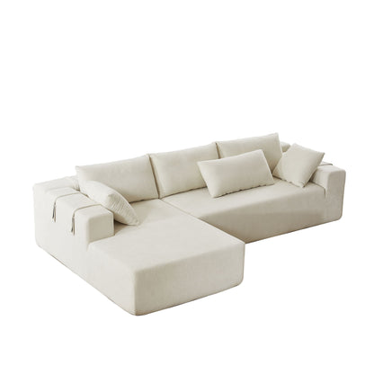 Modern Chenille Upholstered Sectional Sofa Couch Set With 6 Pillows,Free Combination Home Essentials