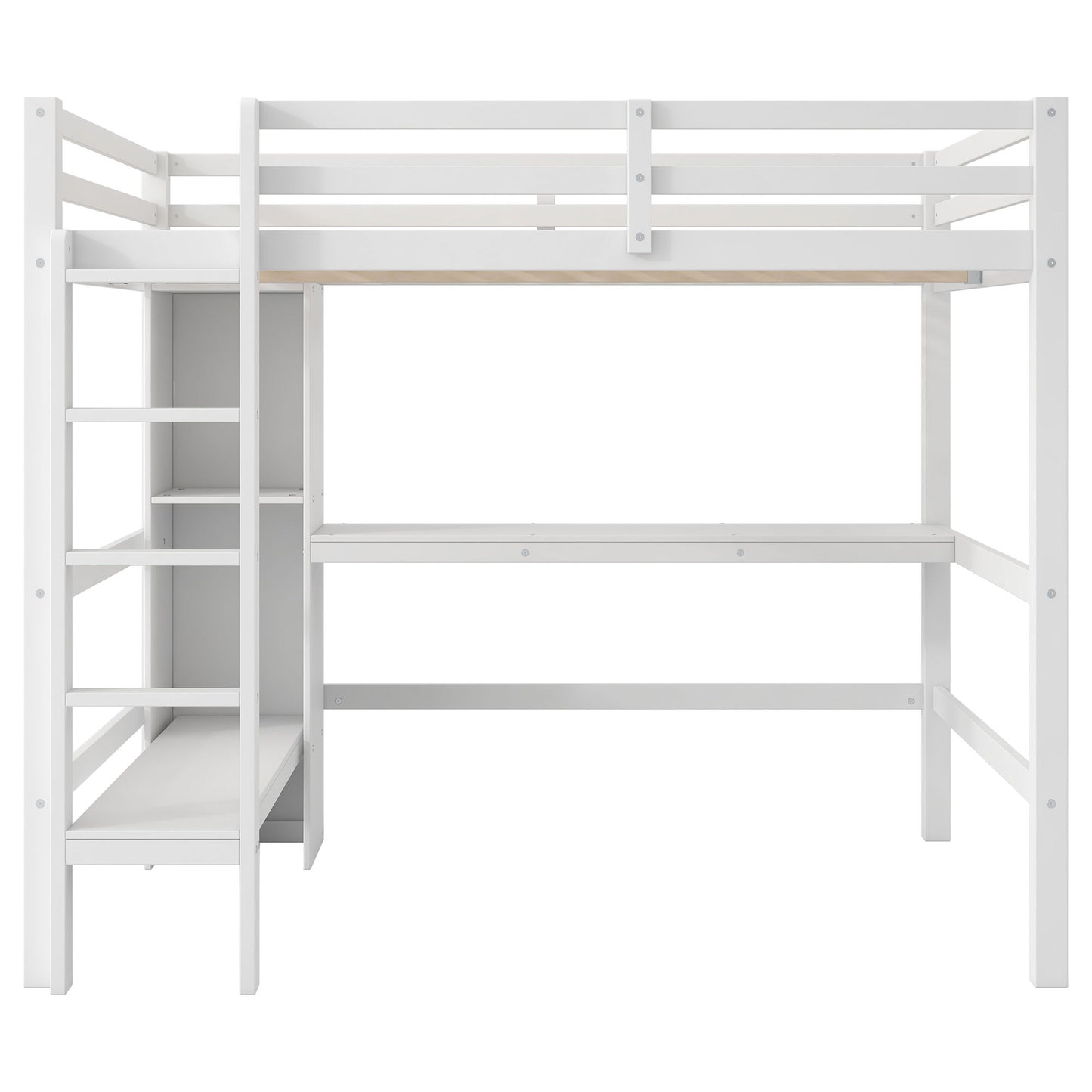 Loft Bed With Built In Desk And Multifunction Shelves Hearth and Haven