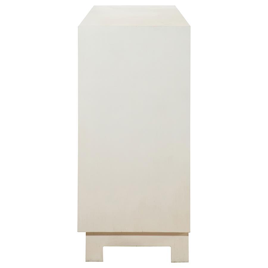 Voula - 4 Door Wood Accent Storage Cabinet - White And Gold CoasterElevations