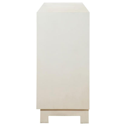 Voula - 4 Door Wood Accent Storage Cabinet - White And Gold CoasterElevations
