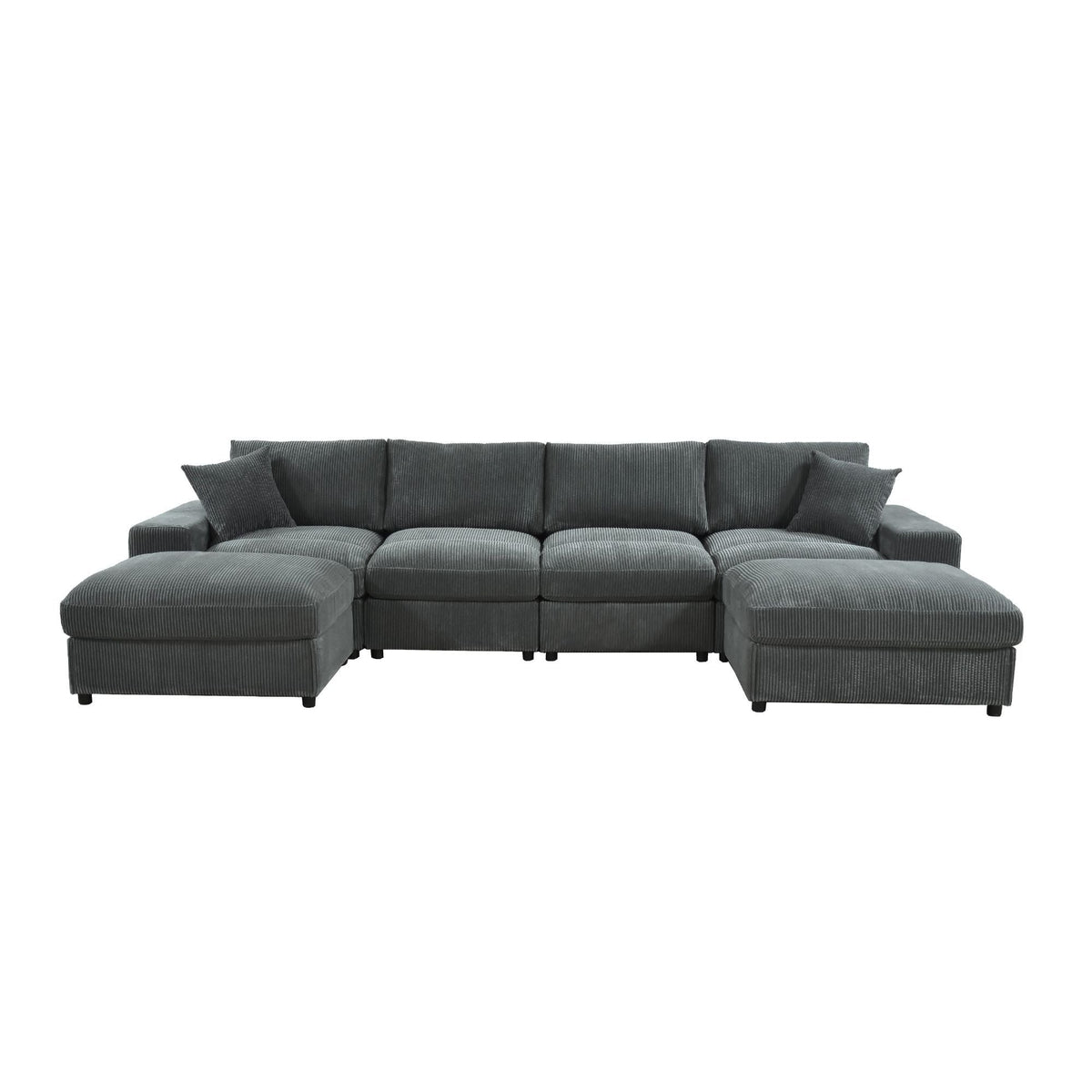 Sectional Sofa With 2 Ottomans And Toss Pillows Home Essentials