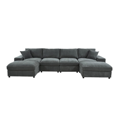 Sectional Sofa With 2 Ottomans And Toss Pillows Home Essentials