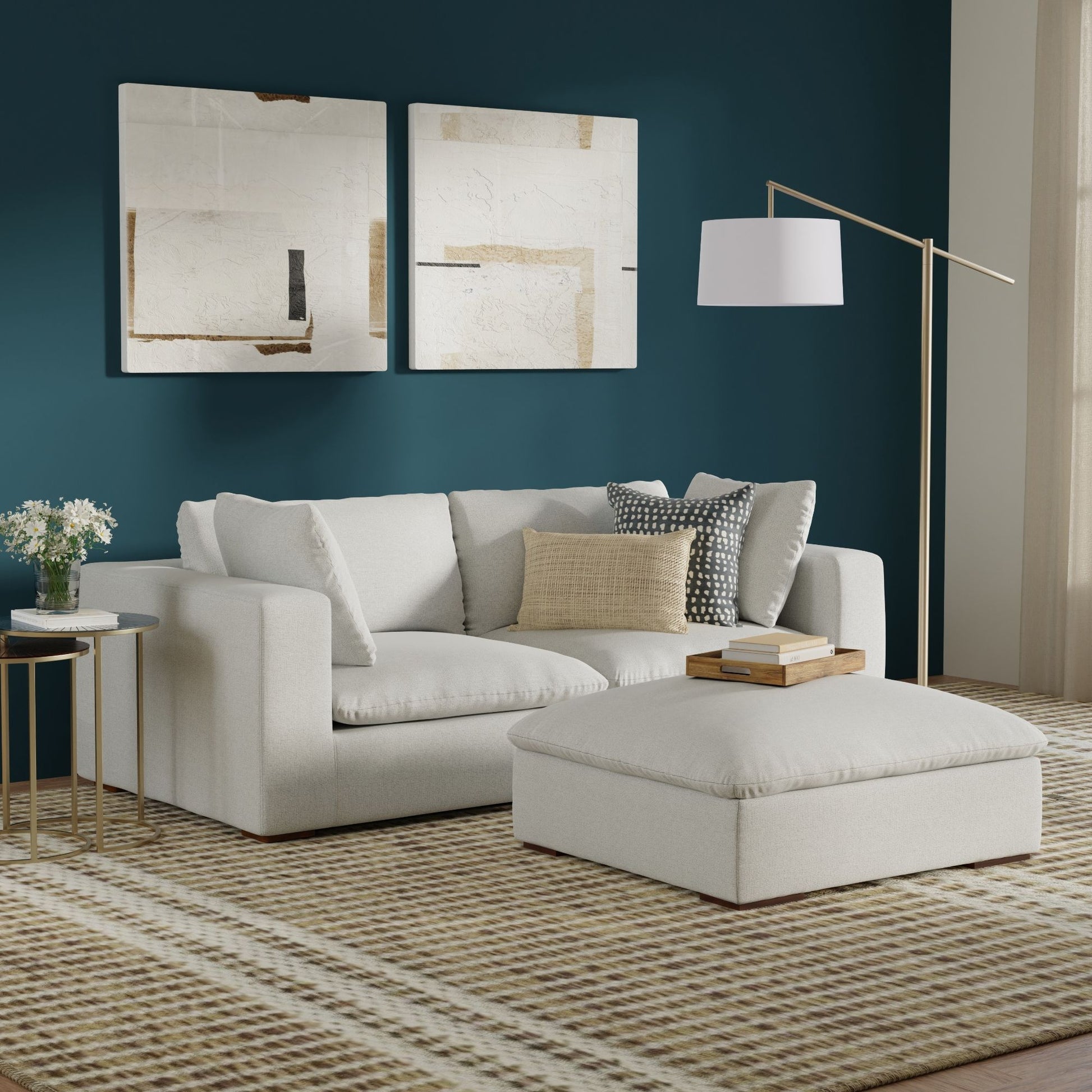Jasmine - Handcrafted Sofa And Ottoman Simpli-Home