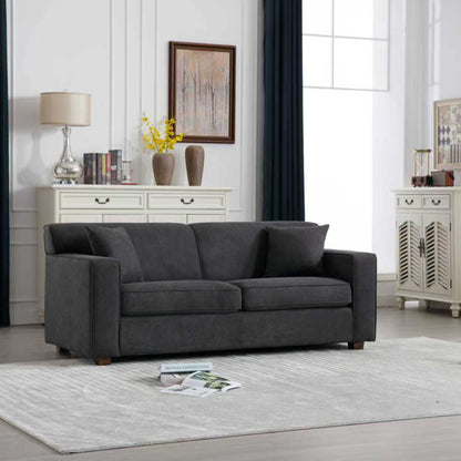 Loveseat Sleeper Sofa With Full Size Pull Out Bed, 2 Seater Convertible Couch For Small Apartments - Gray Home Essentials