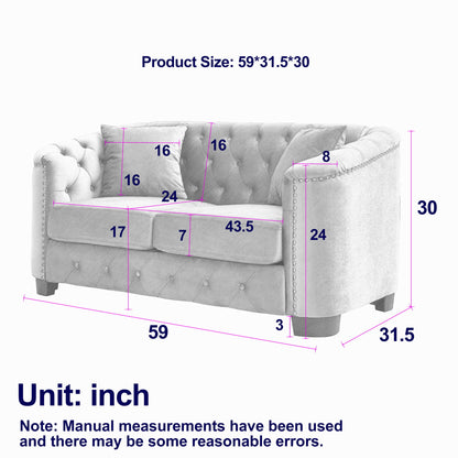 Modern Chesterfield Sofa With Tufted Backrest For Living Room Home Essentials