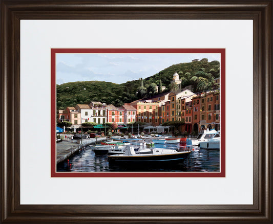 Sunshine Over Portofino By Saunders B. - Green Classy Art