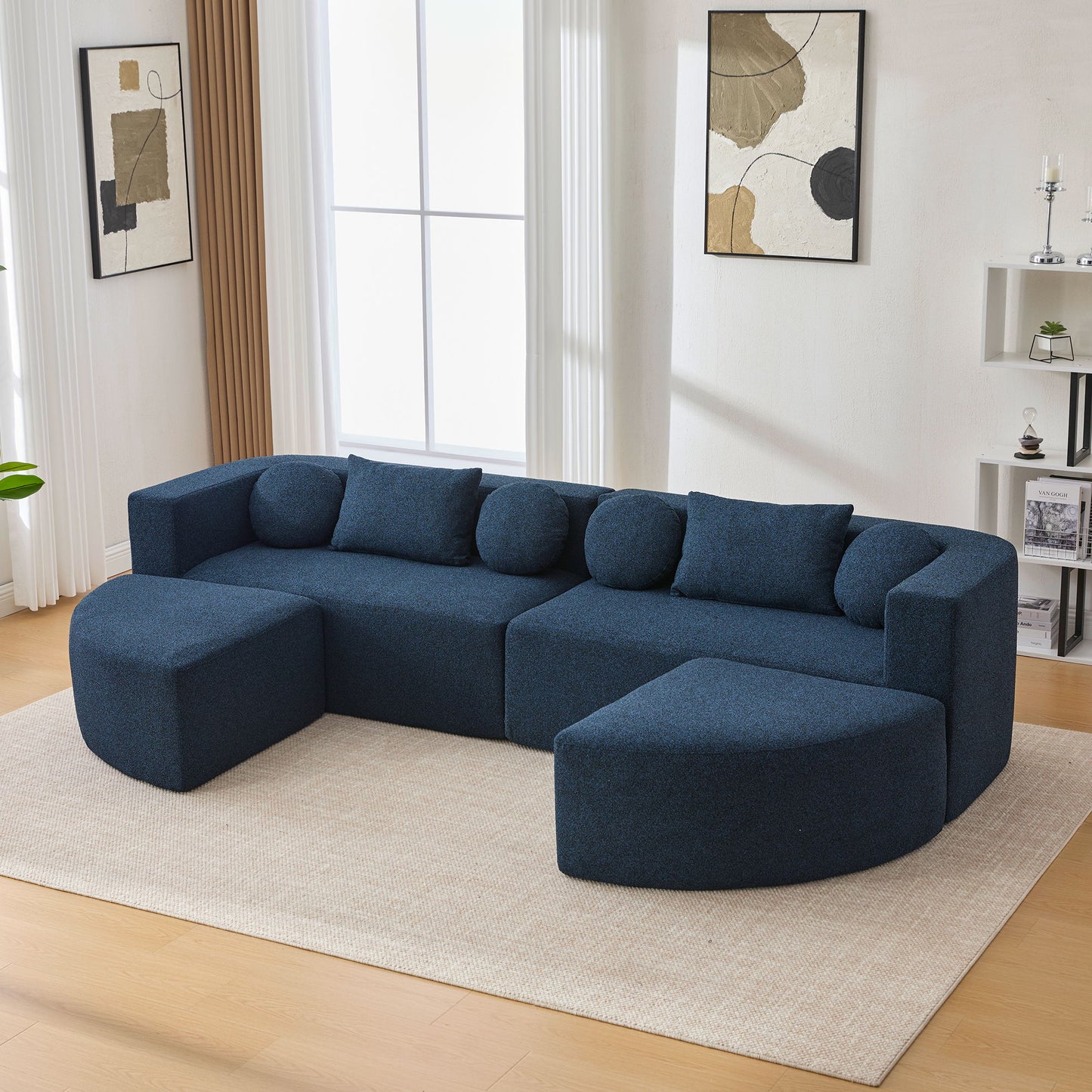 Boneless - Couch Modular Sectional Sofa With Deep Seating And Curved Design Hearth and Haven