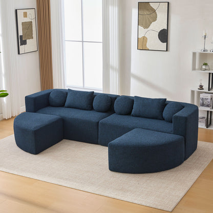 Boneless - Couch Modular Sectional Sofa With Deep Seating And Curved Design Hearth and Haven