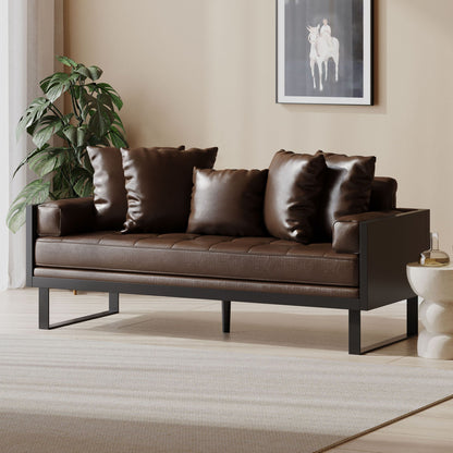 Contemporary Oversized Loveseat With Accent Pillow Noble House