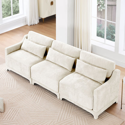 Elegant Sofa With Ergonomic Design And Lumbar Pillows Home Essentials