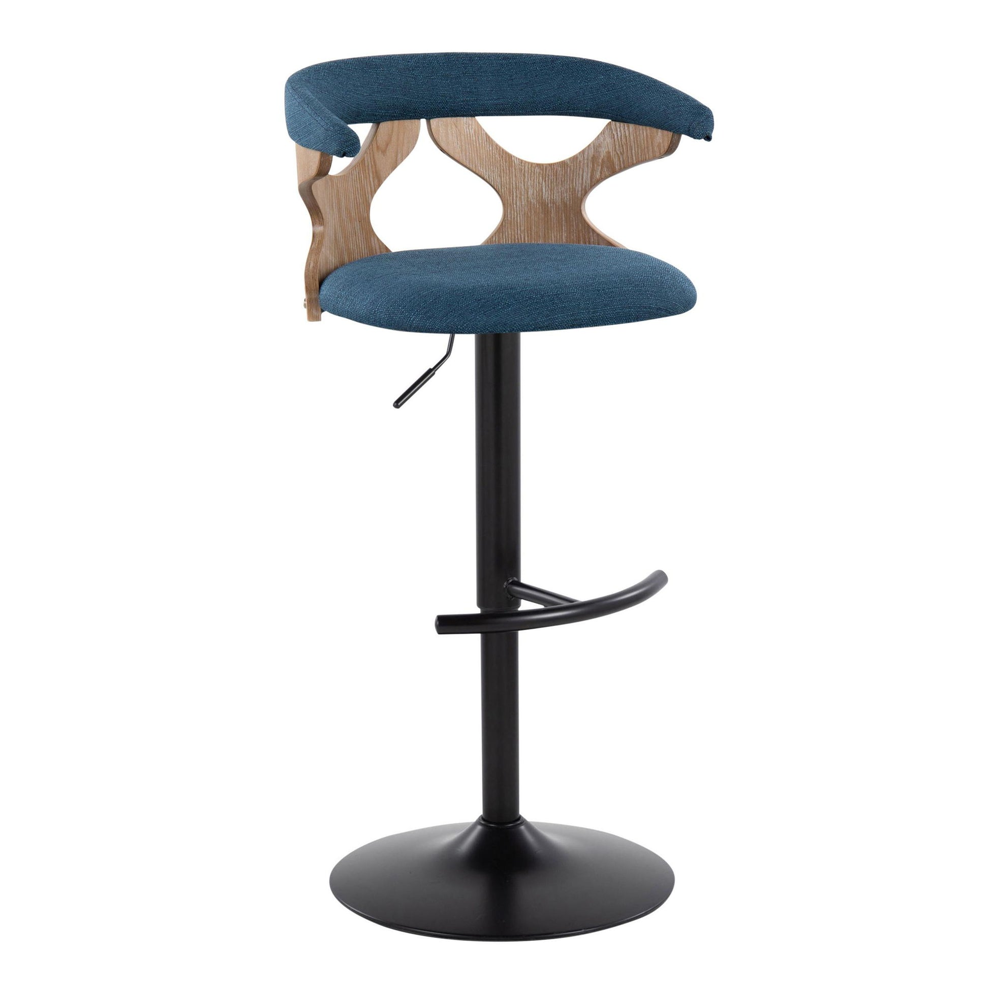 Gardenia - Contemporary Adjustable Barstool & Swivel With Rounded T Footrest (Set of 2) Lumi Source