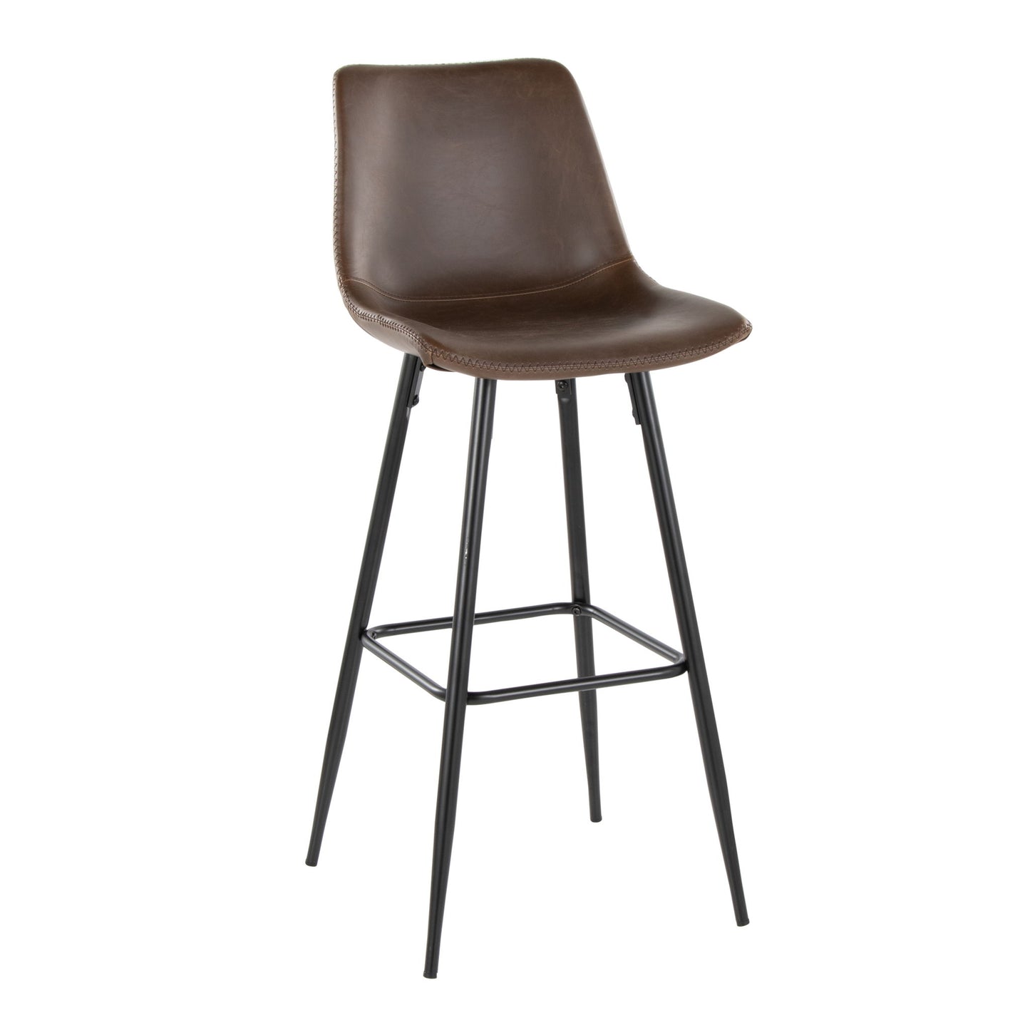 Durango - Industrial / Urban Fixed Height Barstool Square Footrest (Set of 2) - Black / Espresso Lumi Source