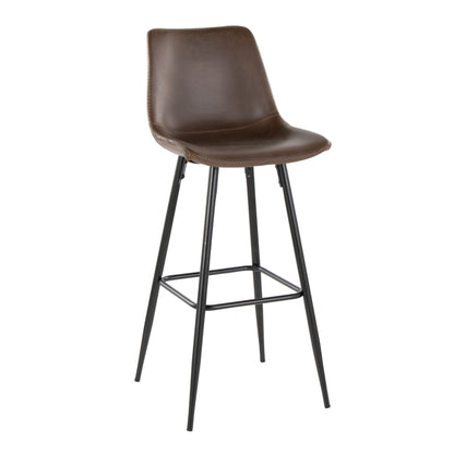 Durango - Industrial / Urban Fixed Height Barstool Square Footrest (Set of 2) - Black / Espresso Lumi Source
