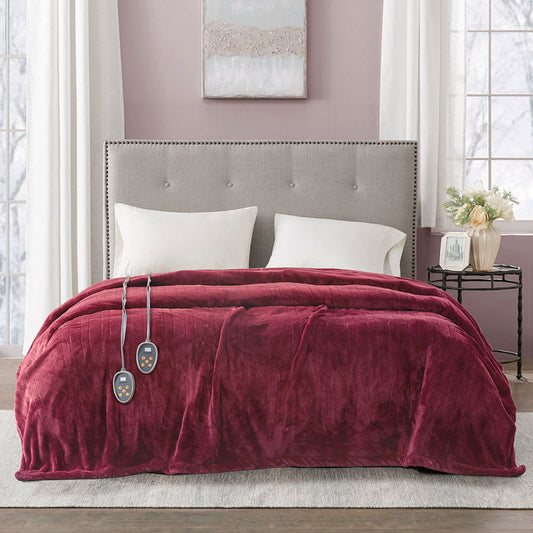 Heated Plush - King Blanket - Red Beautyrest