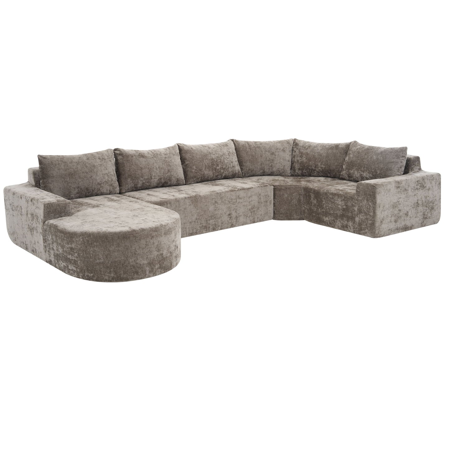 U-Shaped Oversized Modular Cloud Sectional Sofa With Deep Seat For Living Room Hearth and Haven