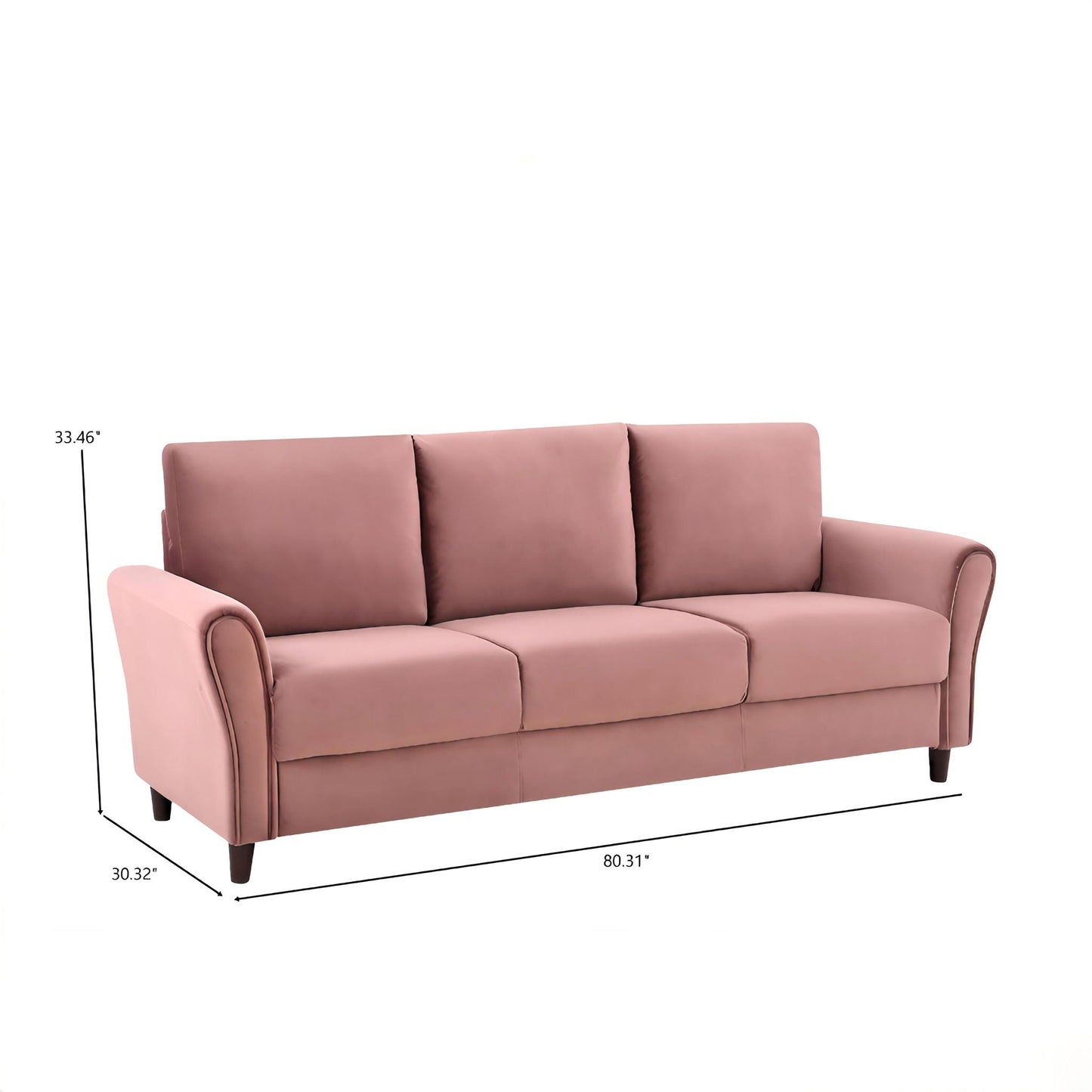 Patricia - Curved Arm 3 Seater Sofa US Pride