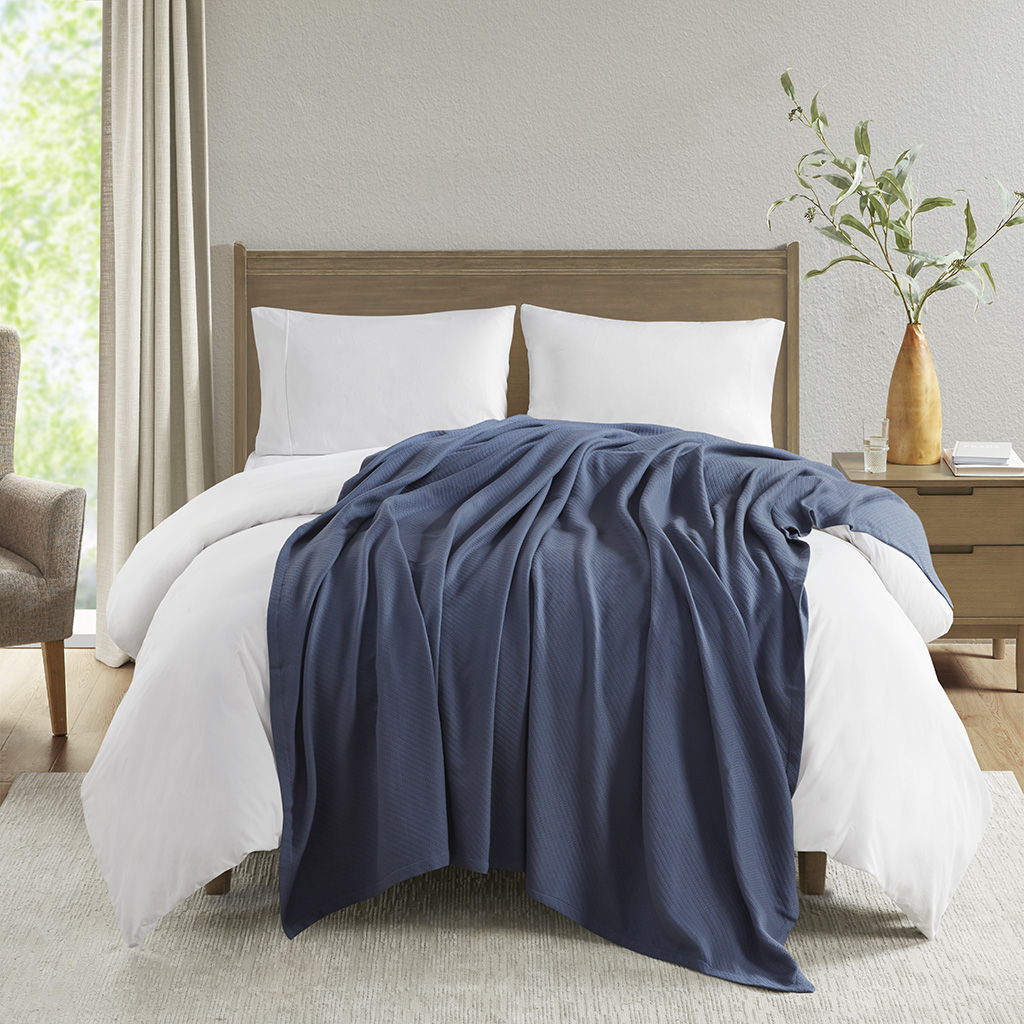 Liquid Cotton - Blanket - Navy