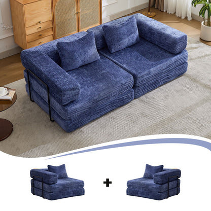 Convertible Floor Sofa Bed With Pillow Back Support Armrest Home Essentials