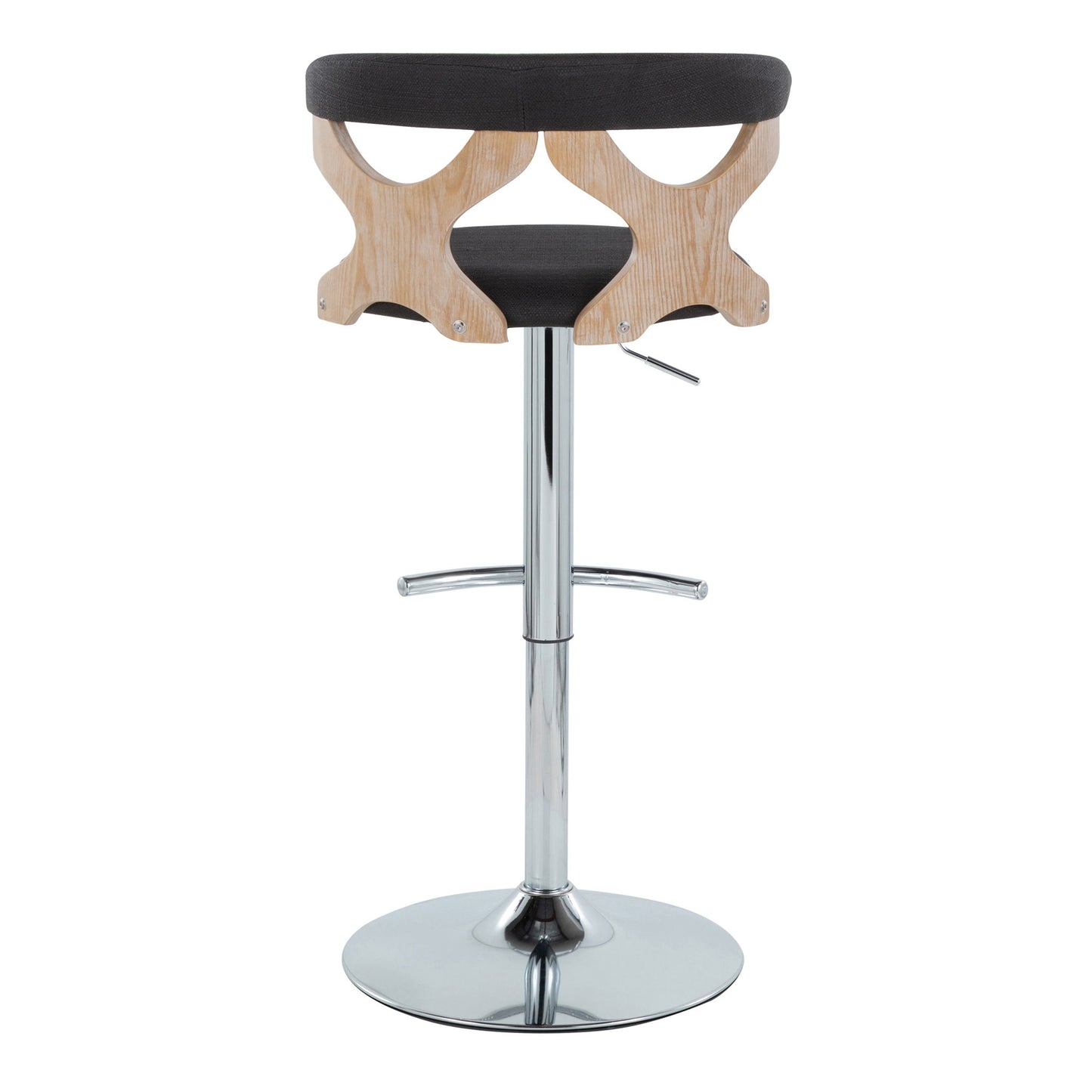 Gardenia - Contemporary Adjustable Barstool With Swivel / Rounded T Footrest (Set of 2) Lumi Source