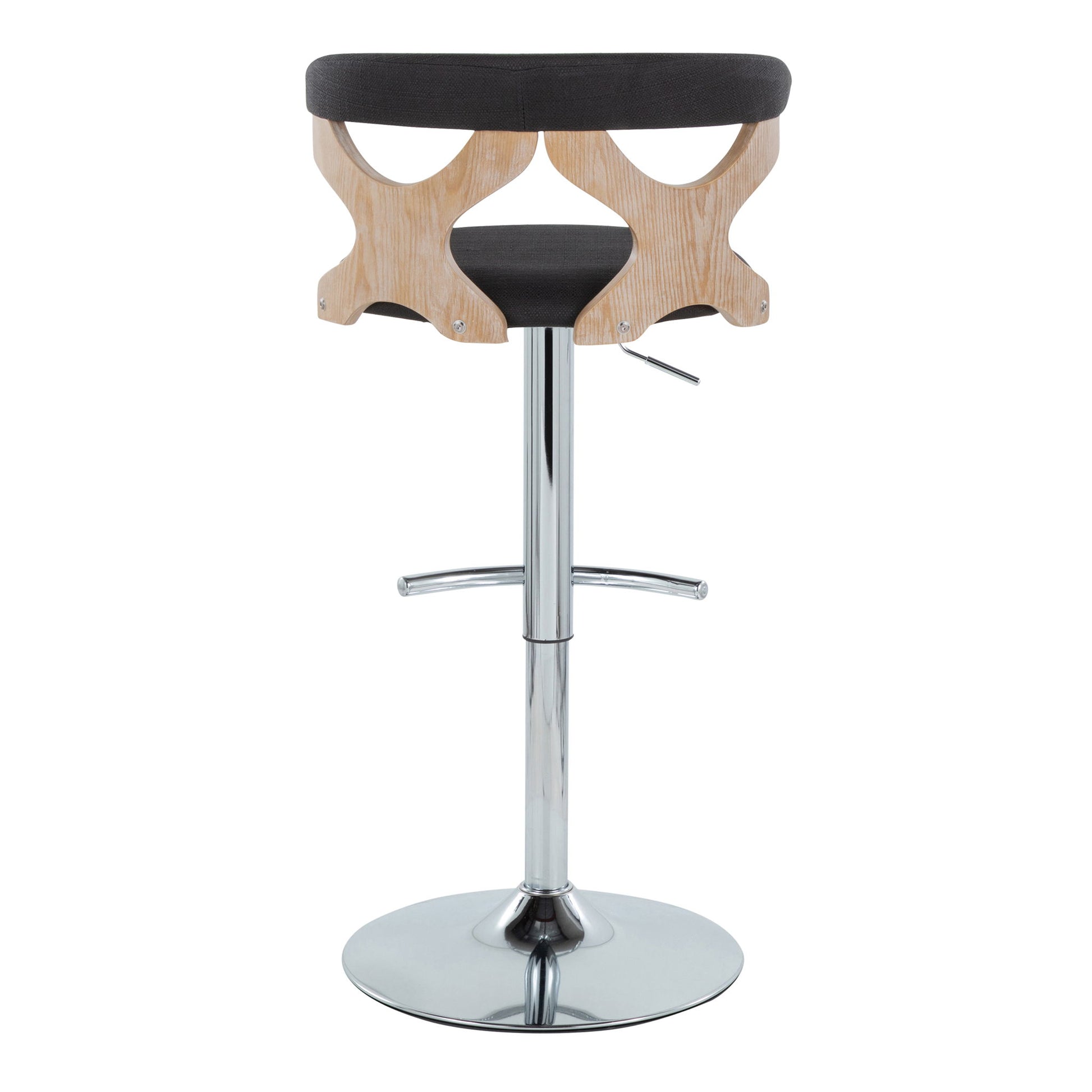 Gardenia - Contemporary Adjustable Barstool With Swivel / Rounded T Footrest (Set of 2) Lumi Source