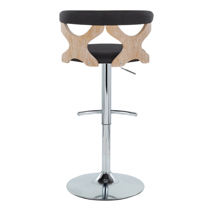 Gardenia - Contemporary Adjustable Barstool With Swivel / Rounded T Footrest (Set of 2) Lumi Source