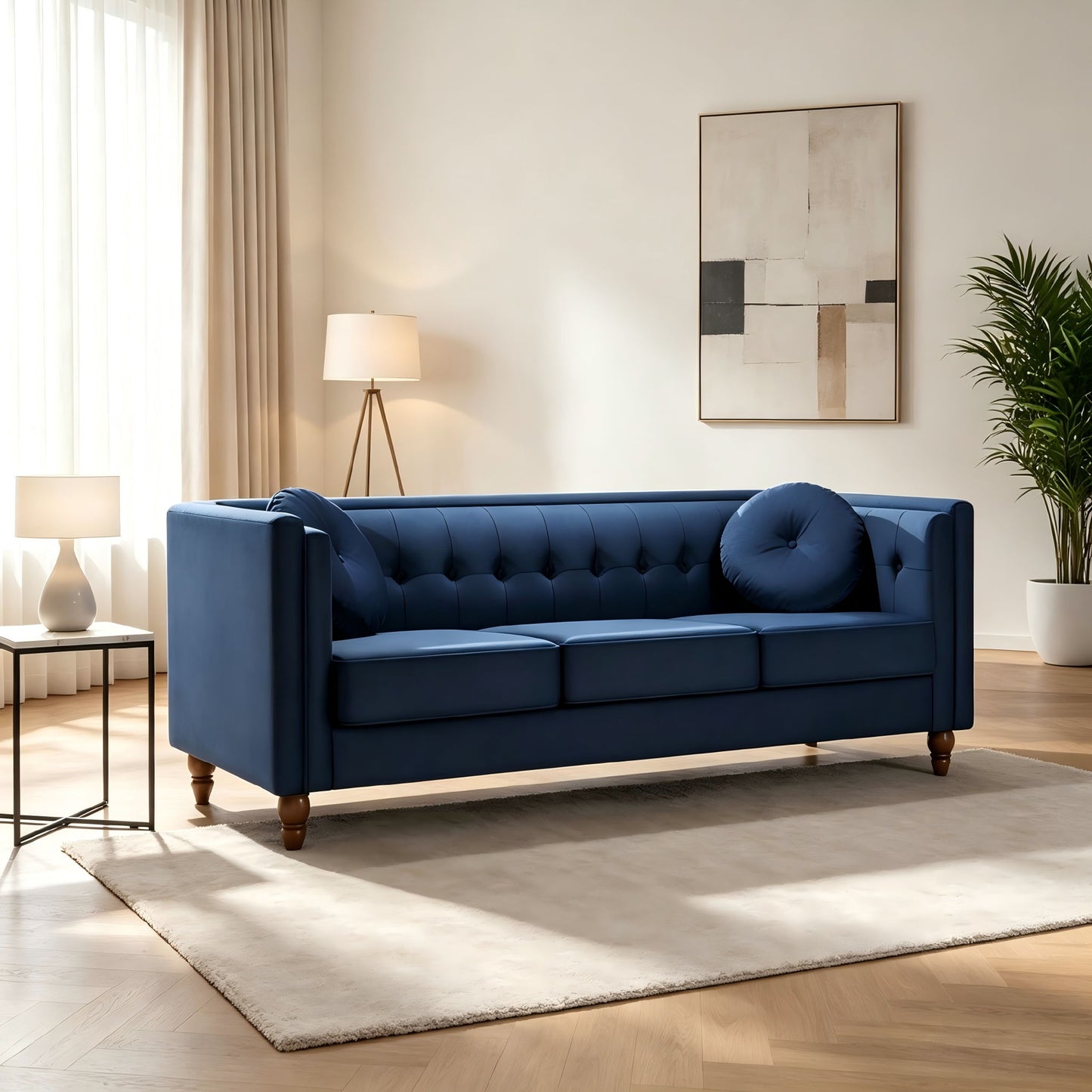 Chesterfield Sofa With Square Arms For Living Room US Pride