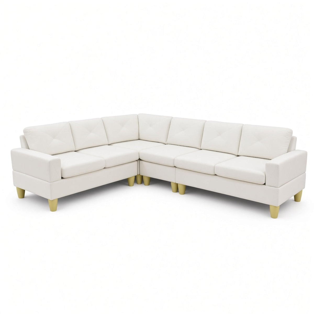 Modular L - Shaped Sectional Sofa 6 Seater 4 Piece Couch With Chaise Home Essentials