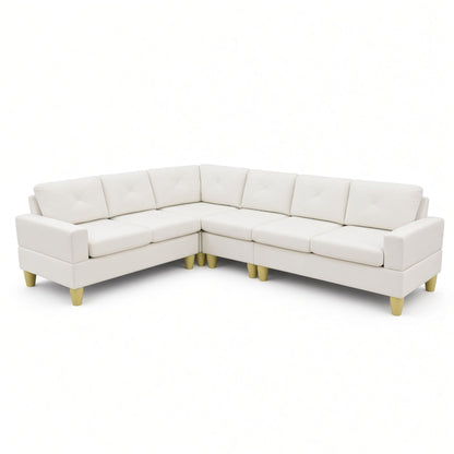 Modular L - Shaped Sectional Sofa 6 Seater 4 Piece Couch With Chaise Home Essentials