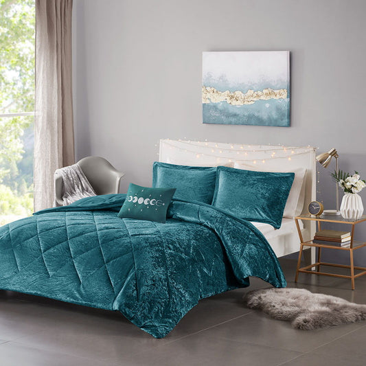 Felicia - Twin Comforter Set - Teal