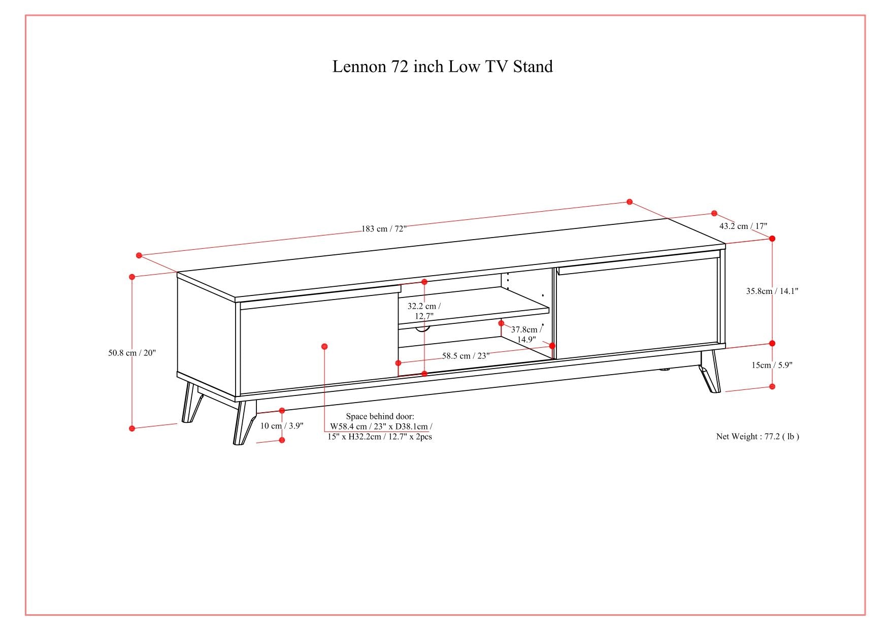 Lennon - Handcrafted Low TV Stand Simpli-Home