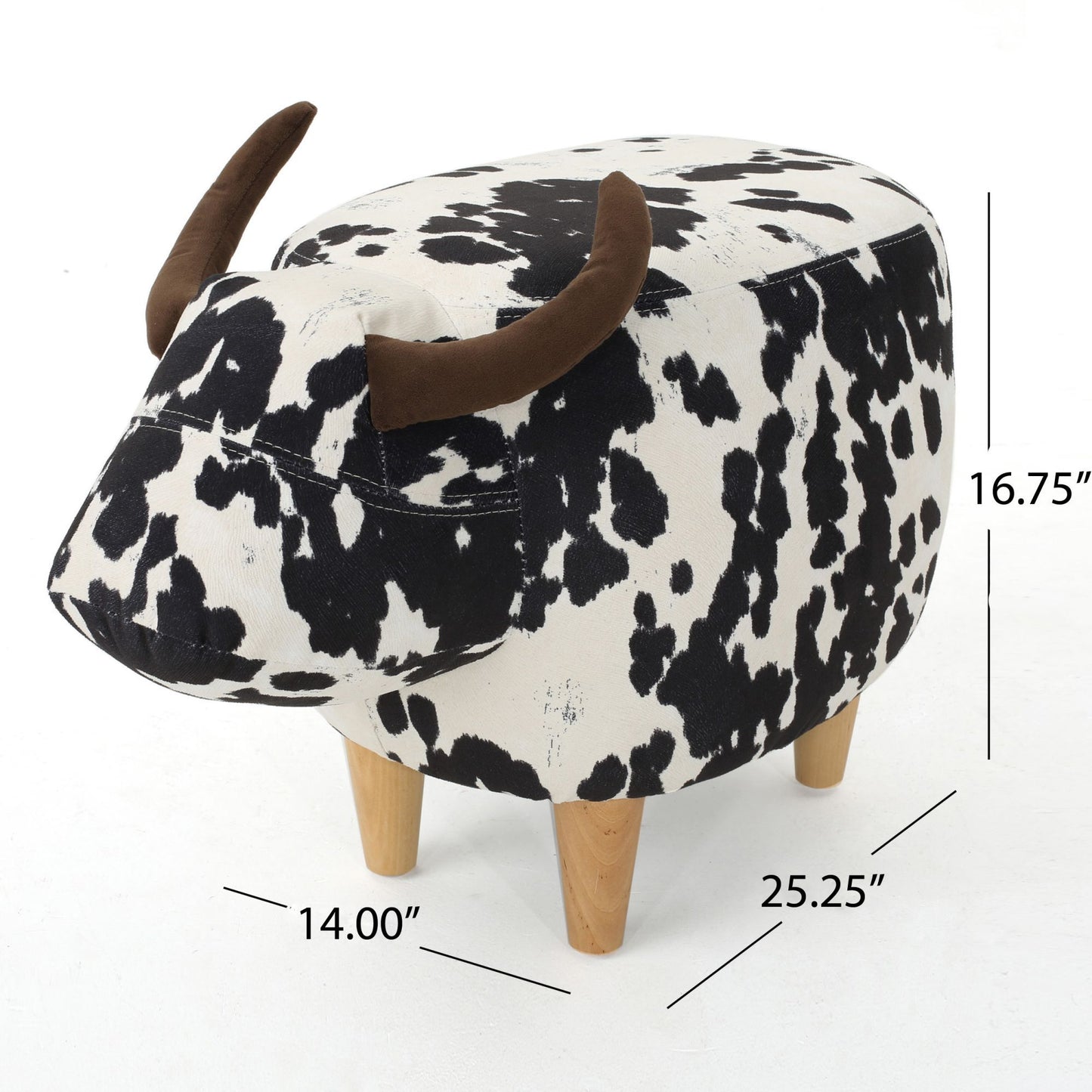 Cow Shaped Ottoman Footstool Noble House