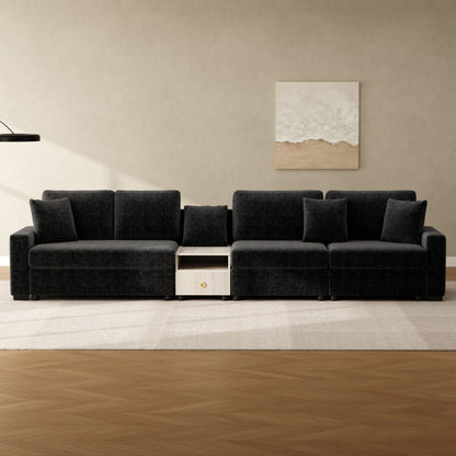 Modular Sofa Couch With Storage Armrest And Center Console Noble House