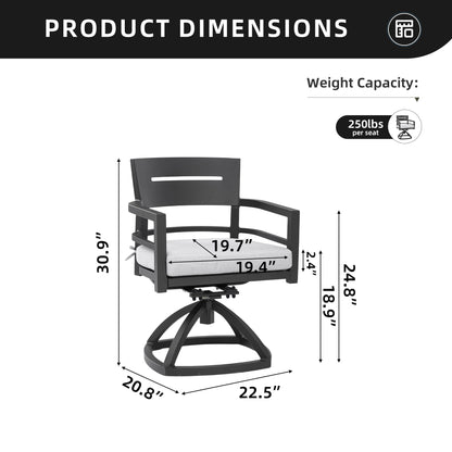 Outdoor Patio Swivel Rocker With Outdoor Grade Sunbrella Fabric Cushions (Set of 2) - Ember Black Life Outside