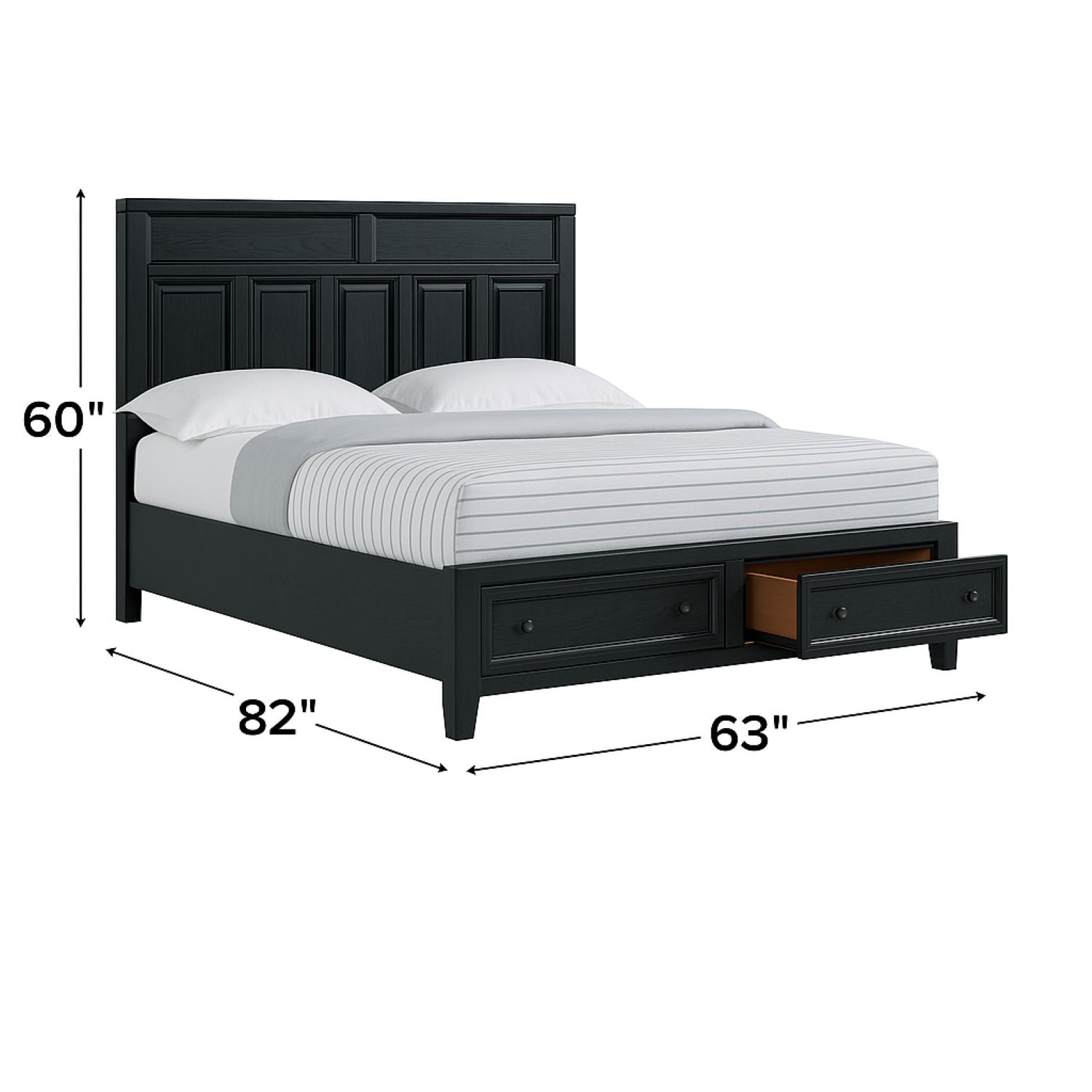 Storage Bed With Panel Headboard And Spacious Footboard Drawers Home Essentials
