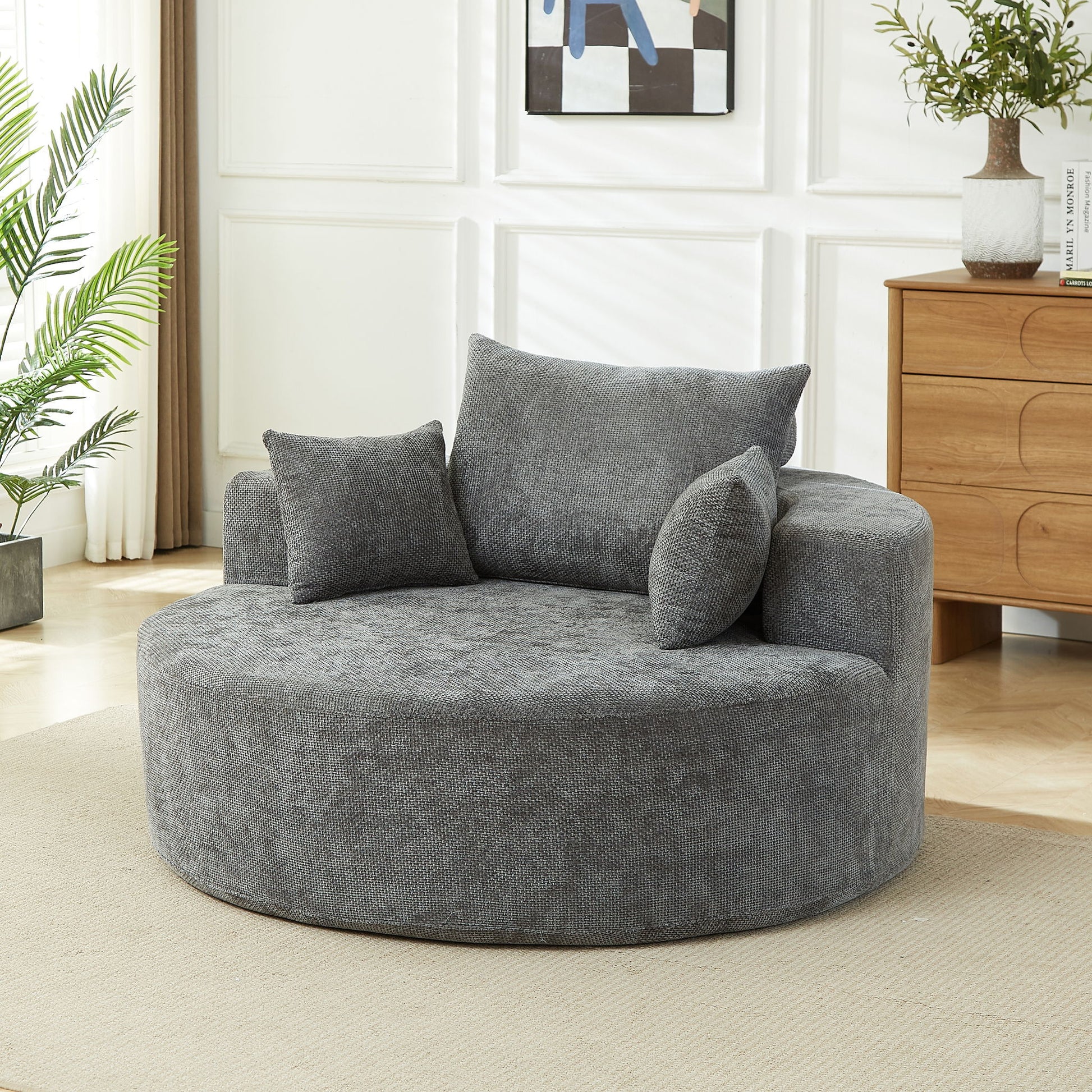 Single Sofa, Sleeper Chair For Living Room - Gray Home Essentials