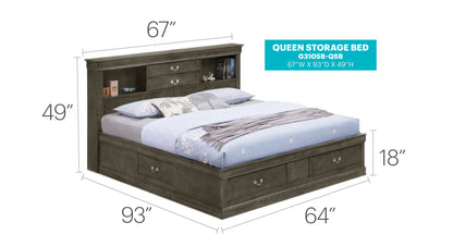 Traditional Style Bookcase Storage Bed Glory Furniture