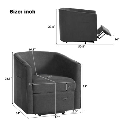 Power Lift Recliner Barrel Shape Reclining Chair With Footrest And Side Pocket Noble House