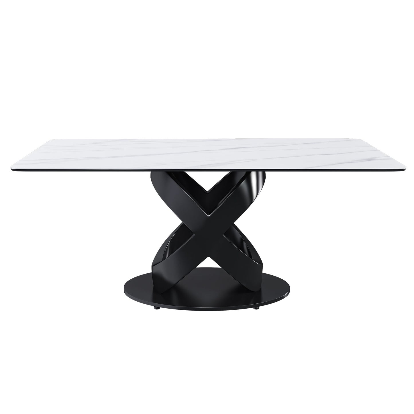 Rectangular Dining Table, Table For 8 Guests - Black / White Home Essentials