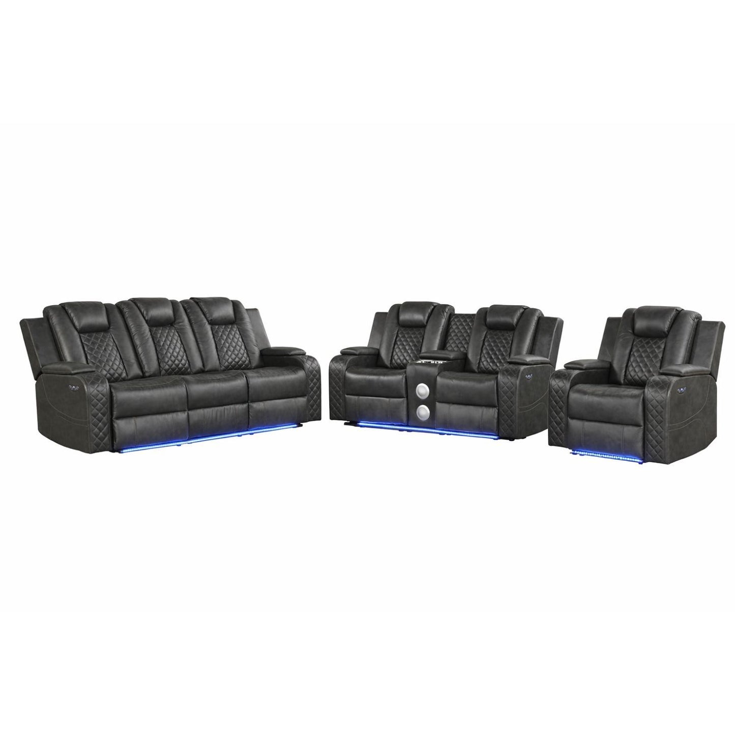Benz - Power Recliner Set With LED Lighting And USB Charging Matrix Furniture Group