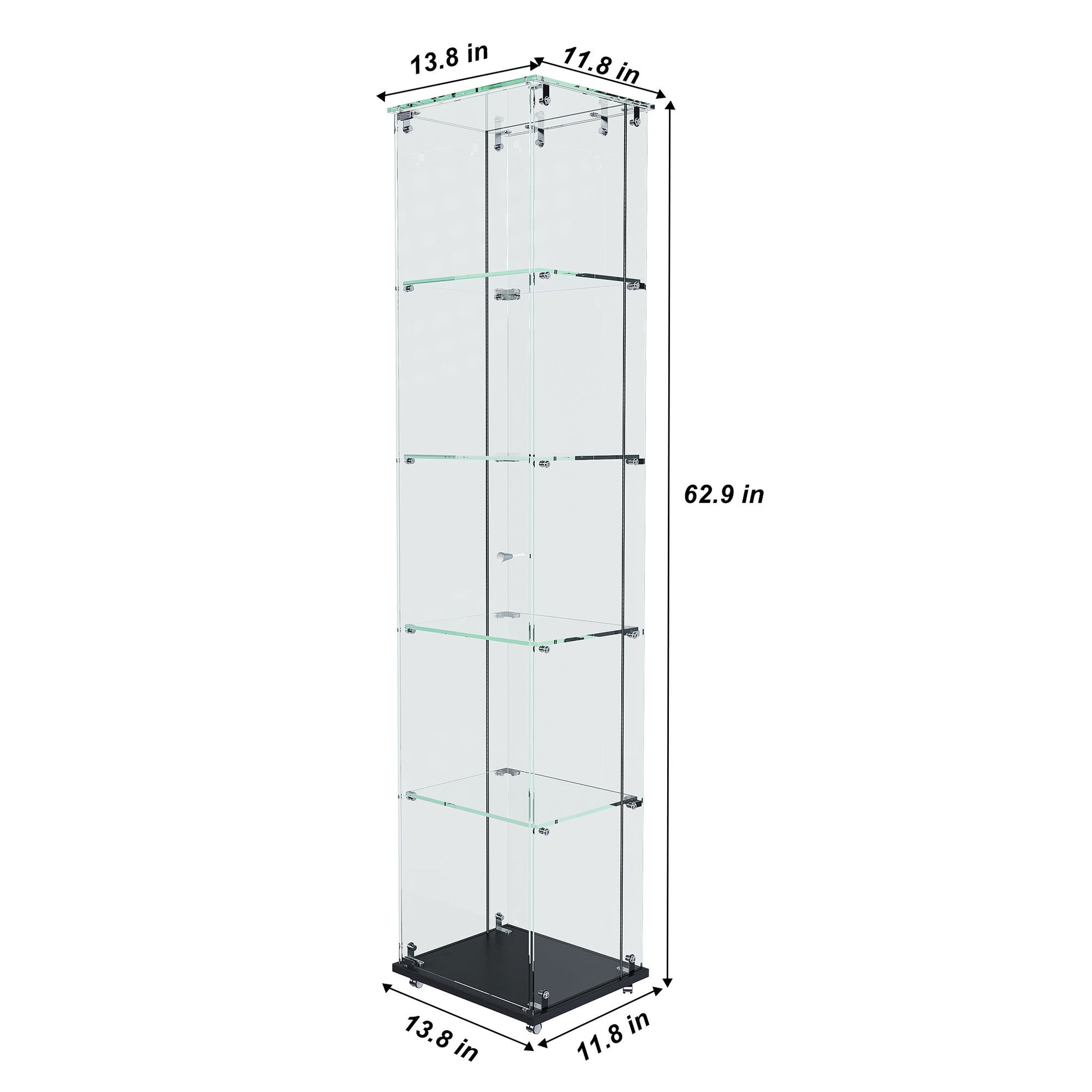 Premium 5 Tier Glass Display Case With 5 Dynamic LED Modes Home Essentials