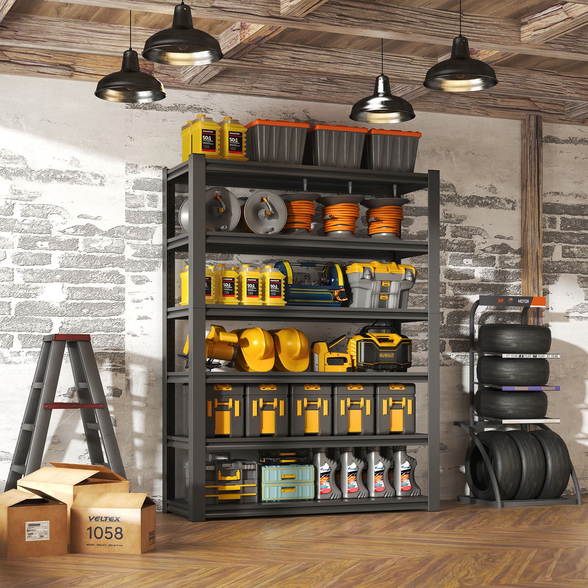 Industrial Heavy Duty Metal Garage Shelving Unit, Adjustable Storage Rack Daily Nest