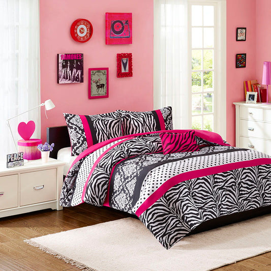 Reagan - King Comforter Set - Pink Mi Zone