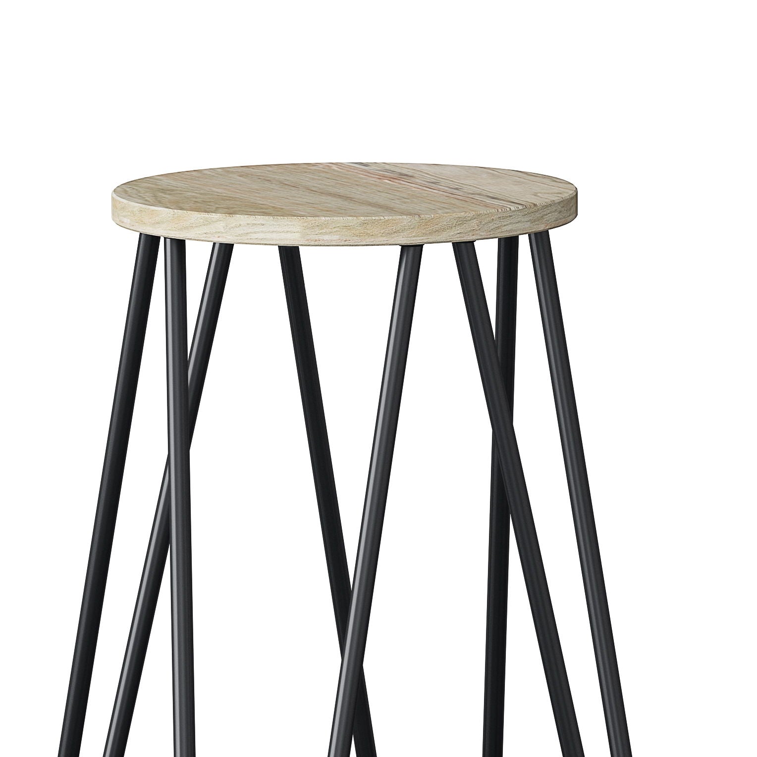 Simeon - Multifunctional Metal Stool With Wood Seat Simpli-Home