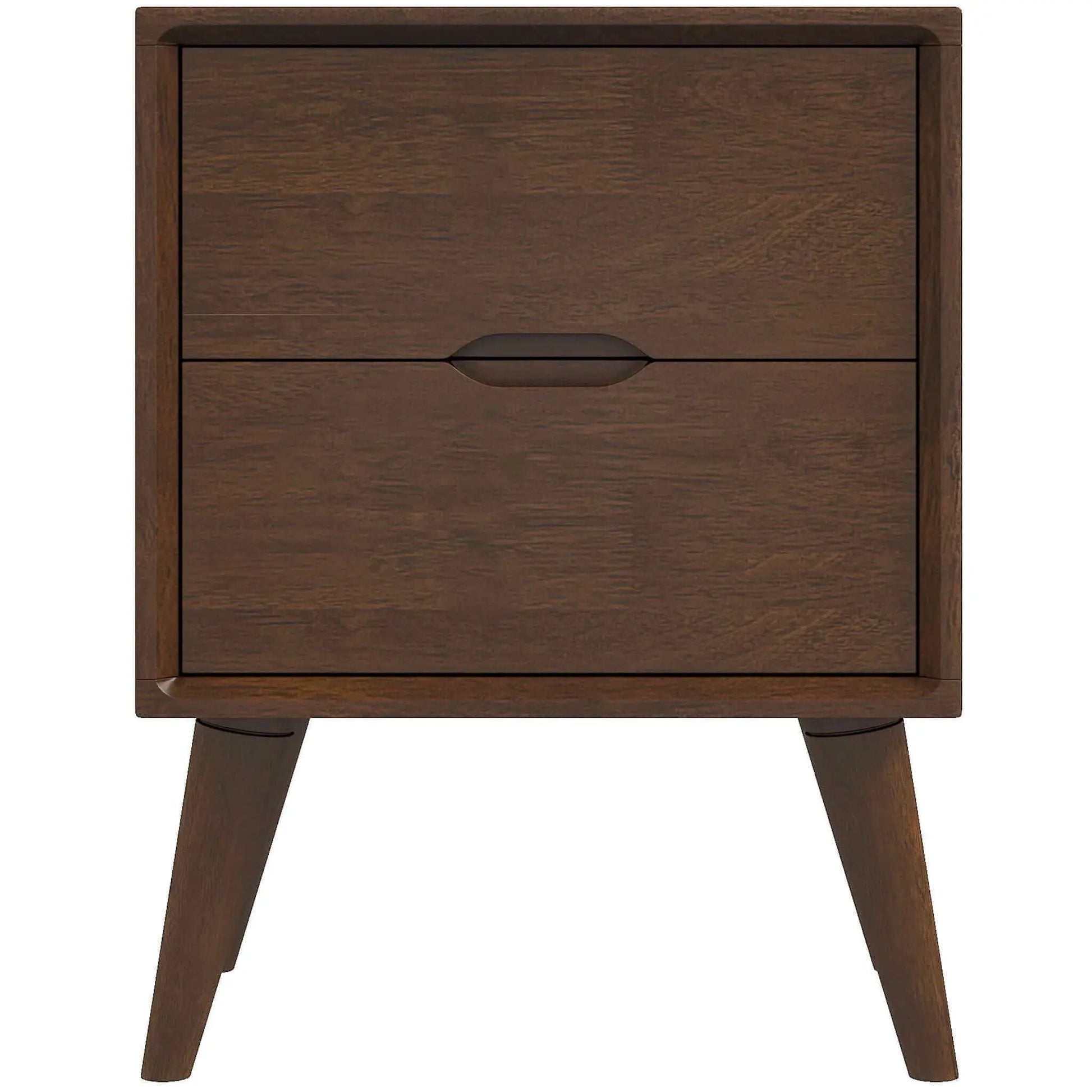 Alexandra - Night Stand With 2 Drawers - Walnut Brown Ashcroft Furniture
