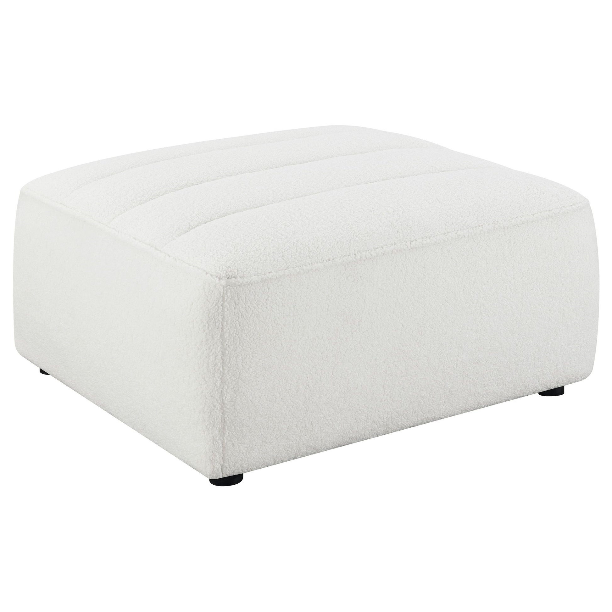 Sunny - Square Upholstered Ottoman - Ivory Furniture Max